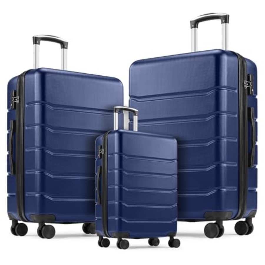 Expandable Hard Shell Luggage Set - Ensemble de 3 valises pour voyage