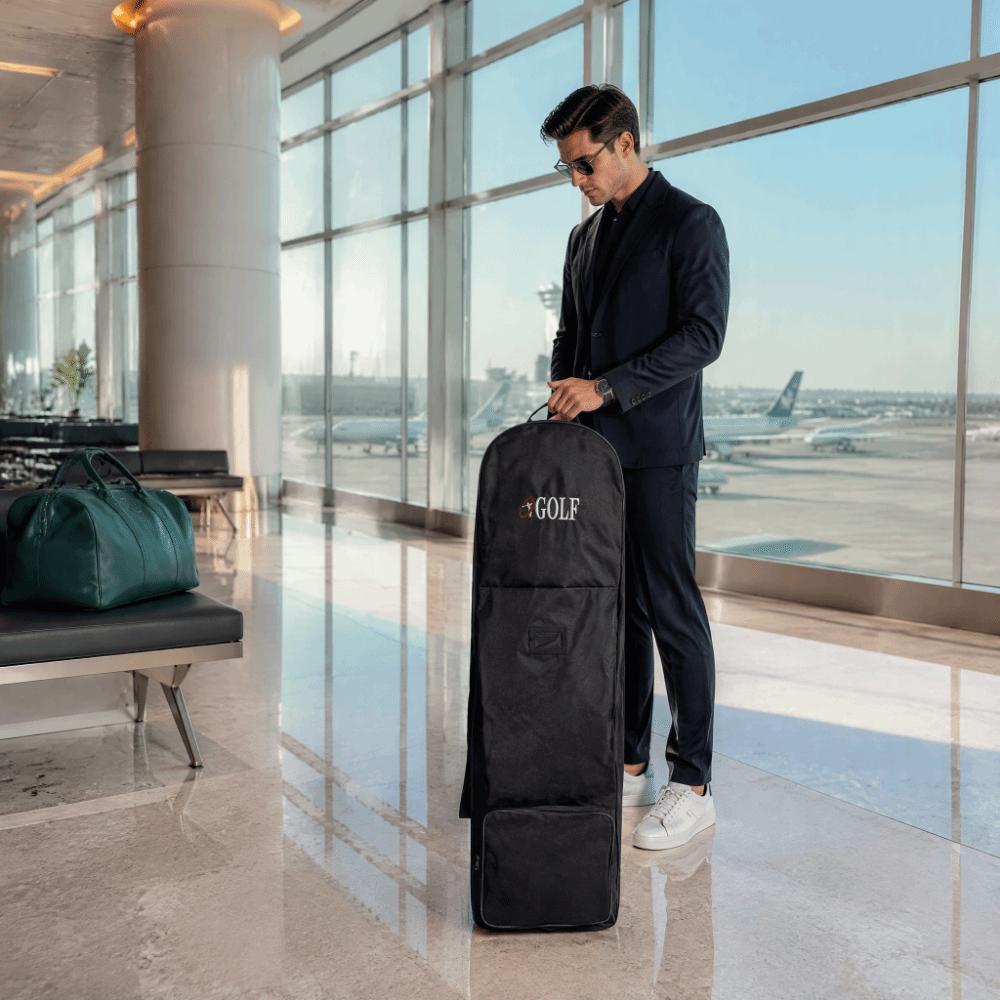 Foldable Rolling Luggage Bag - Sac de golf noir pliable à