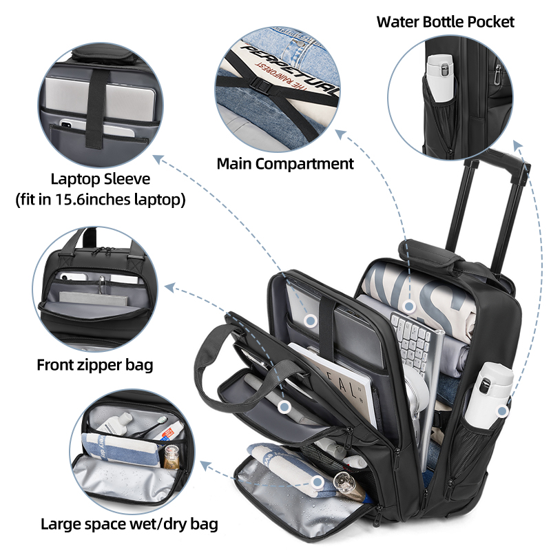 Sac à dos de voyage à roulette - Foldable Rolling Luggage Bag avis et prix