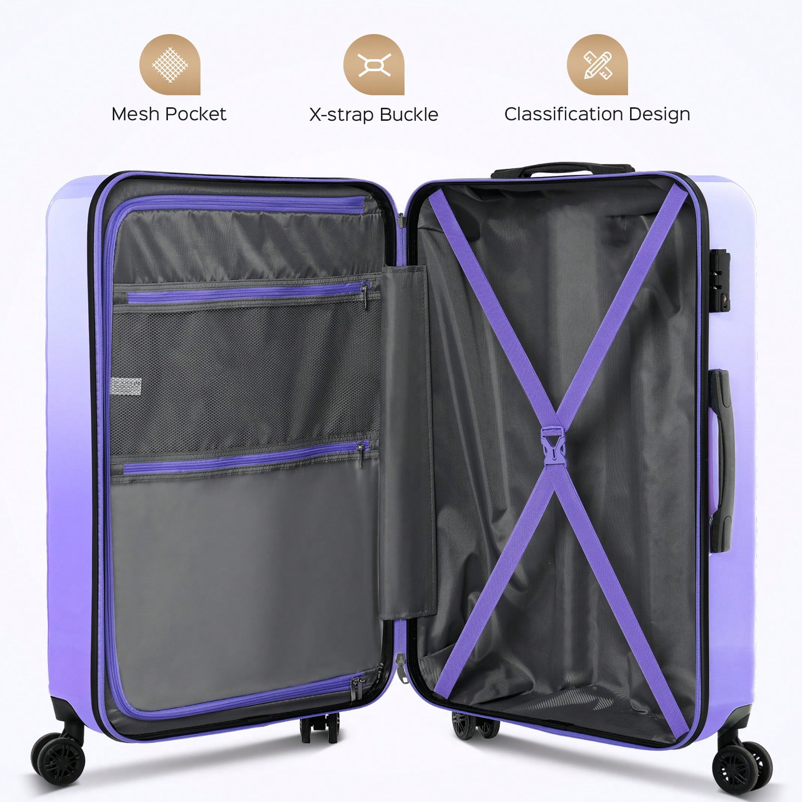Ensemble de bagages rigides po - Spinner Wheel Rolling Suitcase 20 Inch avis et prix